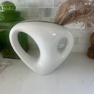 MCM Abstract White Ceramic Vase